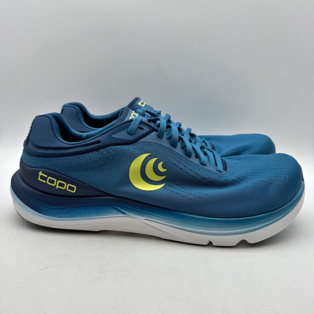 Topo Athletic Mens Magnifly 5 Running Sneakers US 12.5 D Blue Green Athletic EUC